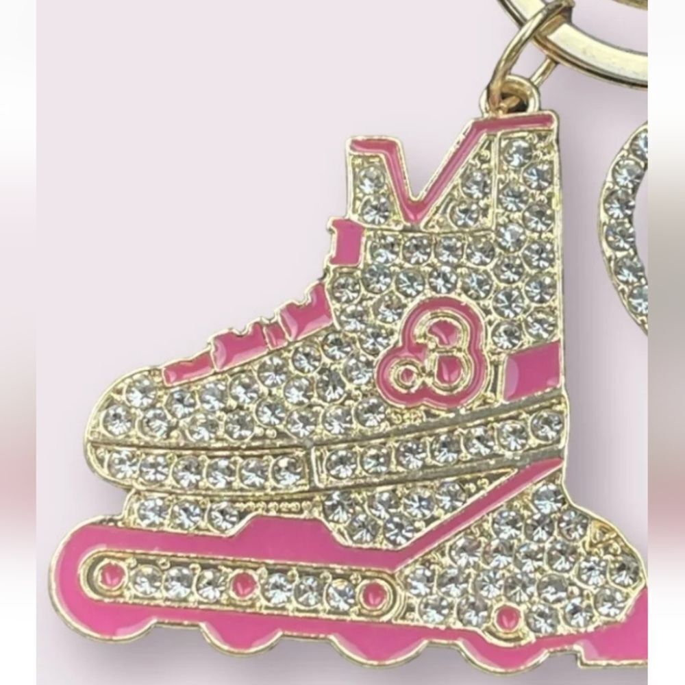 Barbie Charm PRIMARK Exclusive  Rollerblade Keychain RARE 1 gold tone pink